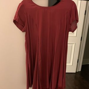 Silence + Noise Burgundy Short Sleeve Dress